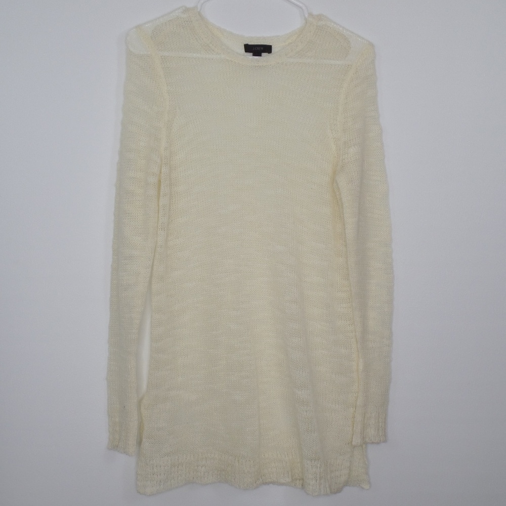J.CREW Tunic Loose Knit Sheer Sweater